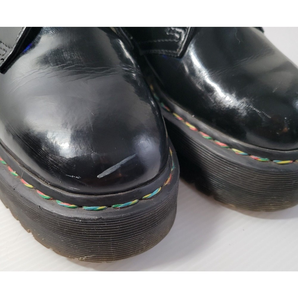 Dr Martens 1461 Limited Edition Rainbow Chunky Quad Platform Shoes Black Docs - Picture 3 of 10